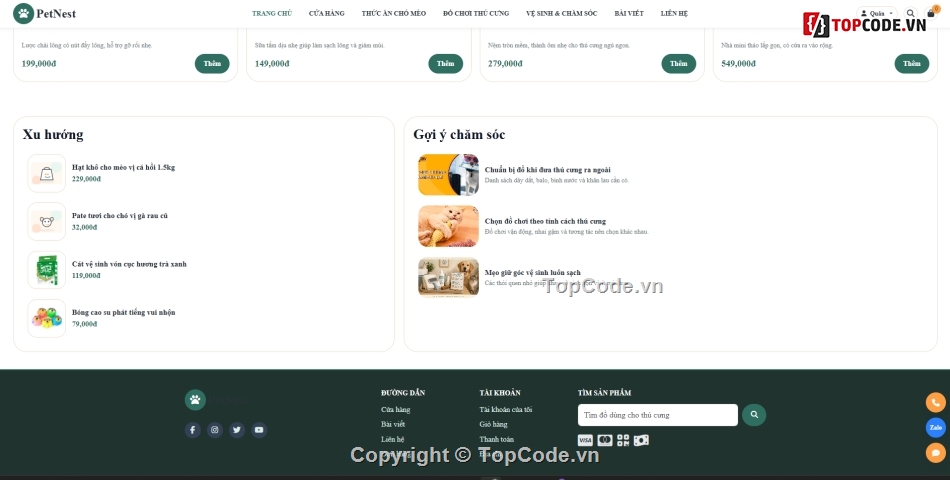 thú cưng,web bán thú,bán website,web bán đồ dùng